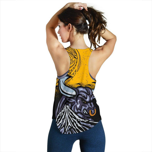 New Zealand Maori Women Racerback Tank Taranaki  Bull - Vibe Hoodie