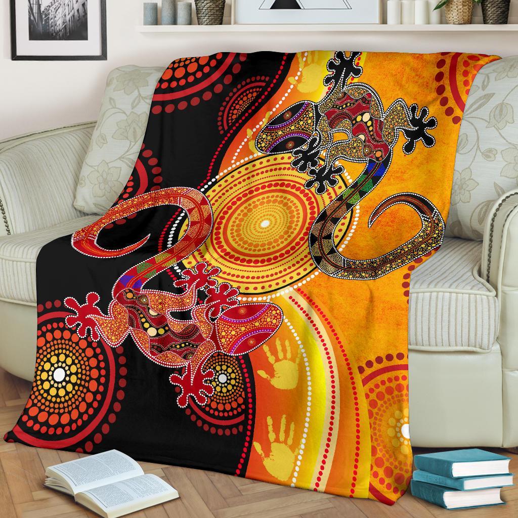 aboriginal-premium-blanket-couple-aboriginal-lizards