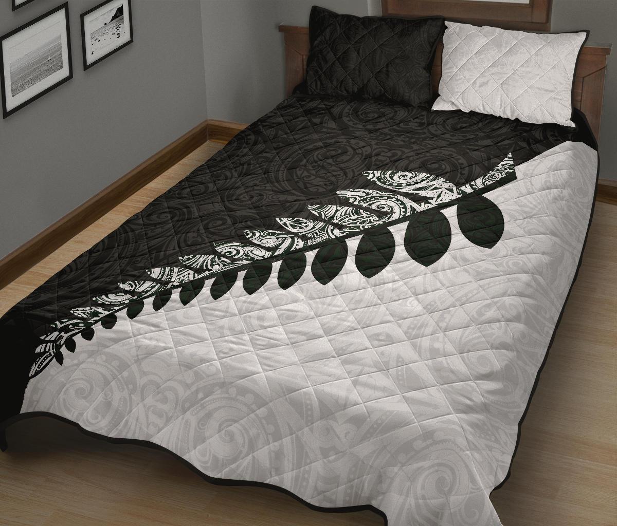 quilt-bed-set-nz-silver-fern-black-white