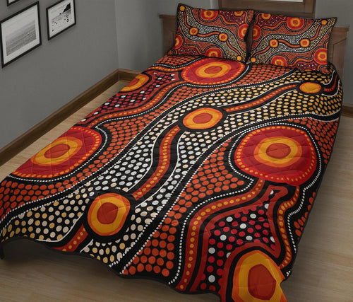 aboriginal-quilt-bed-set-landscape-circle-dot-painting-art