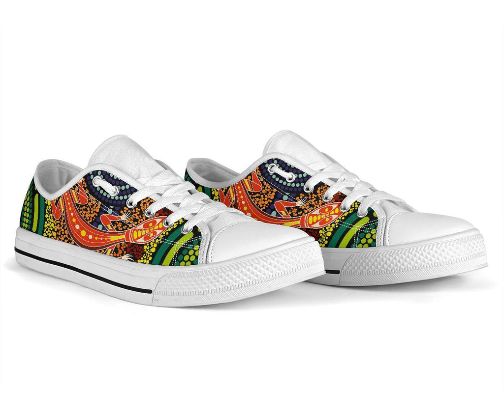 1st-australia-low-top-shoes-aboriginal-two-lizards-dot-painting-circle