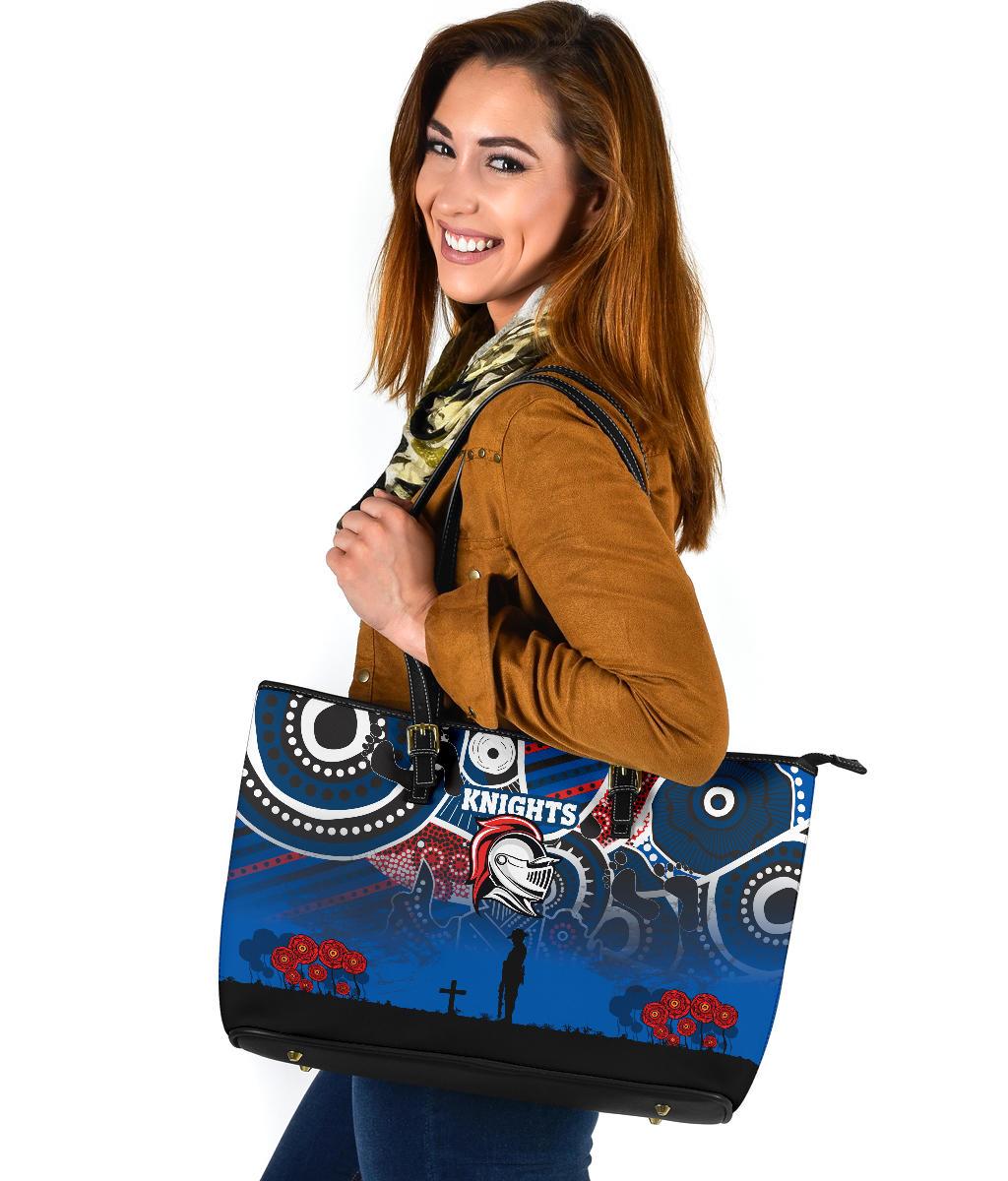 knights-large-leather-tote-newcastle-anzac-day-aboriginal