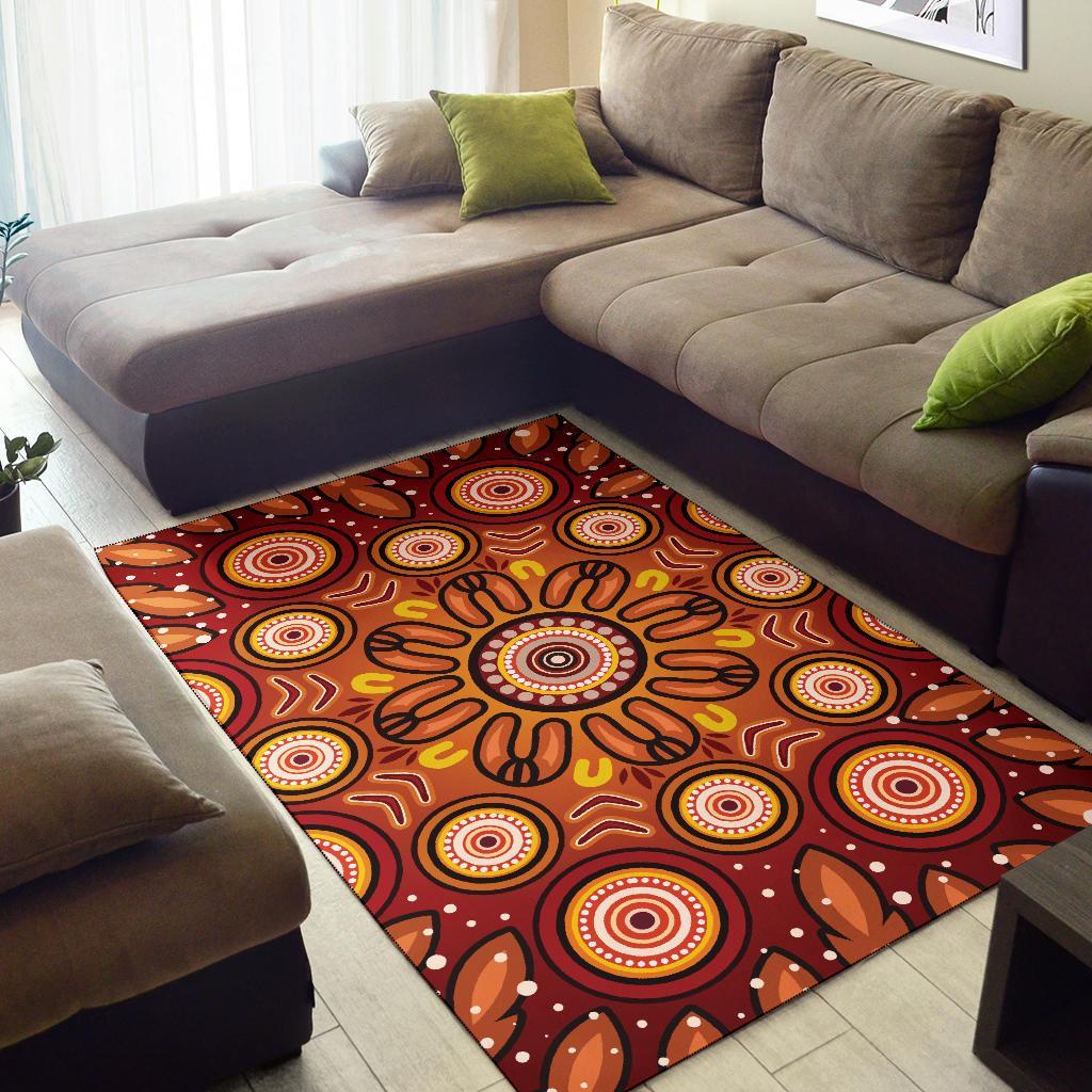 aboriginal-area-rug-circle-flowers-patterns-ver01