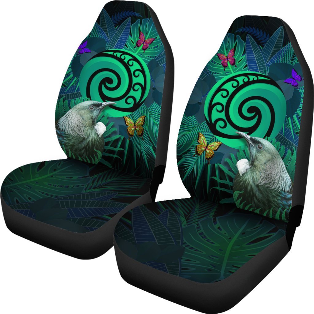 new-zealand-car-seat-covers-koru-fern-mix-tui-bird-tropical-floral-turquoise