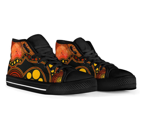 aboriginal-high-top-shoe-australia-indigenous-flag-circle-dot-painting-art-golden