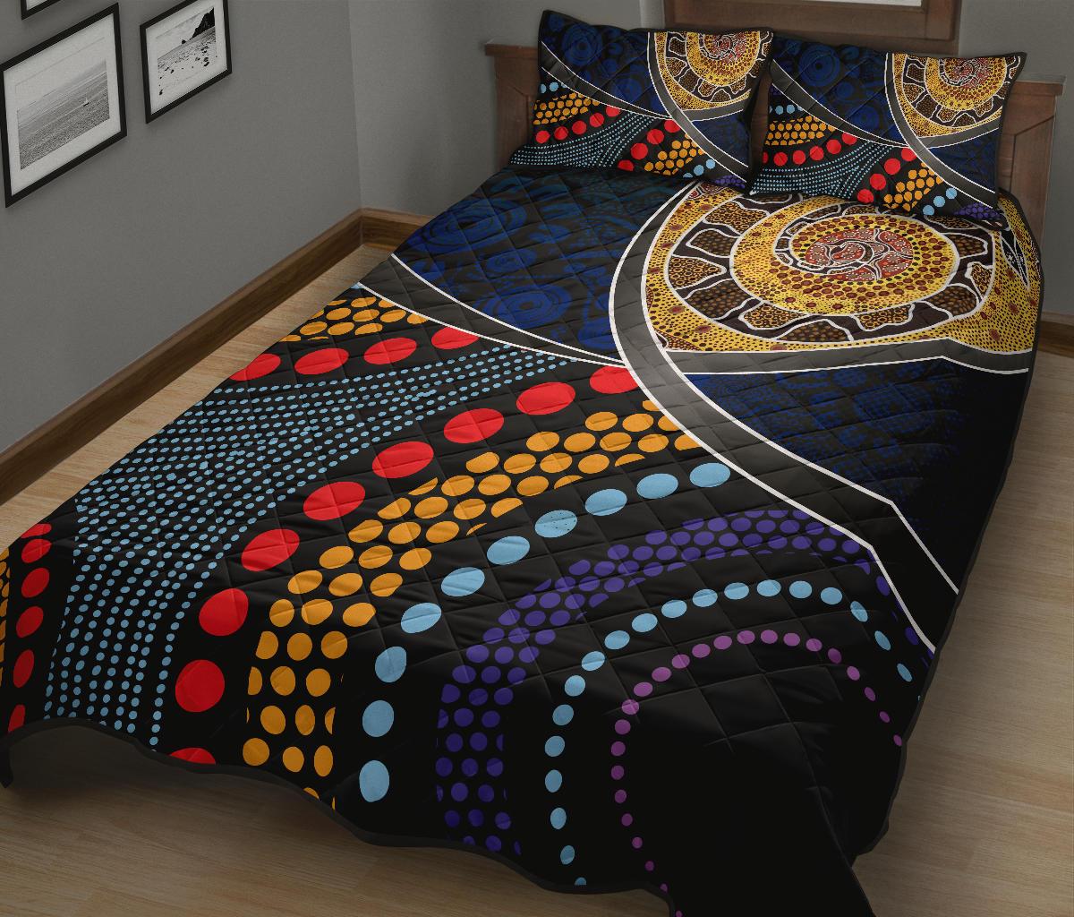 quilt-bed-set-aboriginal-dot-panting-art-with-snake
