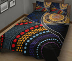 quilt-bed-set-aboriginal-dot-panting-art-with-snake