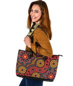 aboriginal-leather-tote-bag-indigenous-circle-dot-painting-style-1