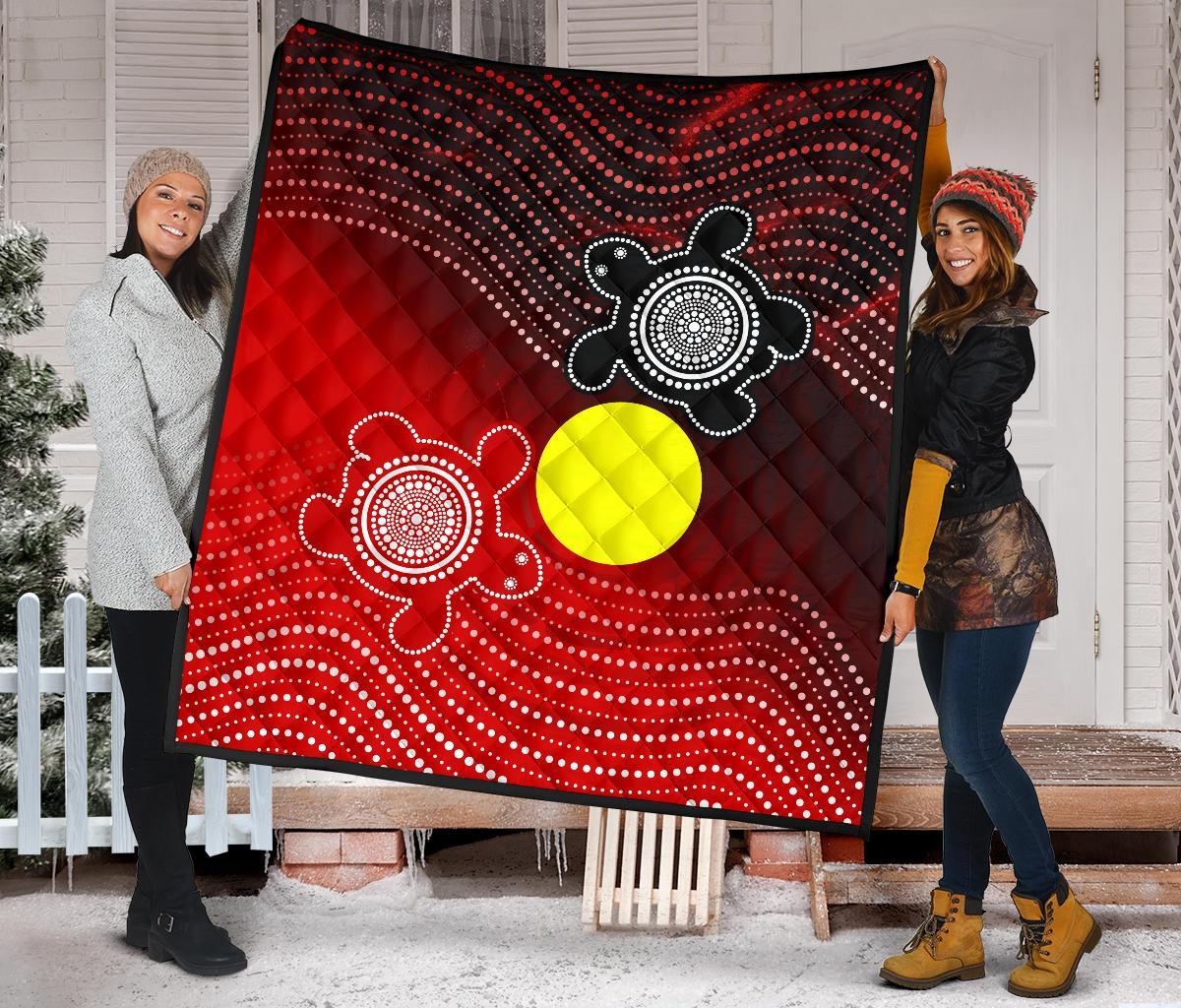 aboriginal-premium-quilt-indigenous-circle-dot-painting-style
