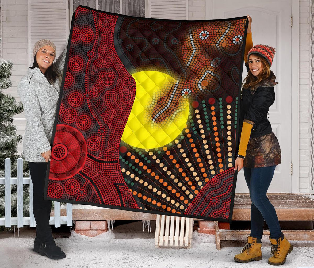aboriginal-premium-quilt-indigenous-snake-sun-dot-painting
