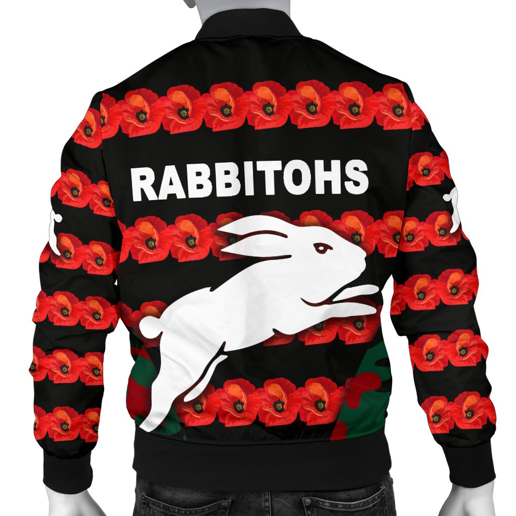 south-sydney-rabbitohs-mens-bomber-jacket-anzac-day-poppy-flower-vibes