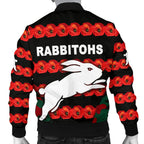 south-sydney-rabbitohs-mens-bomber-jacket-anzac-day-poppy-flower-vibes