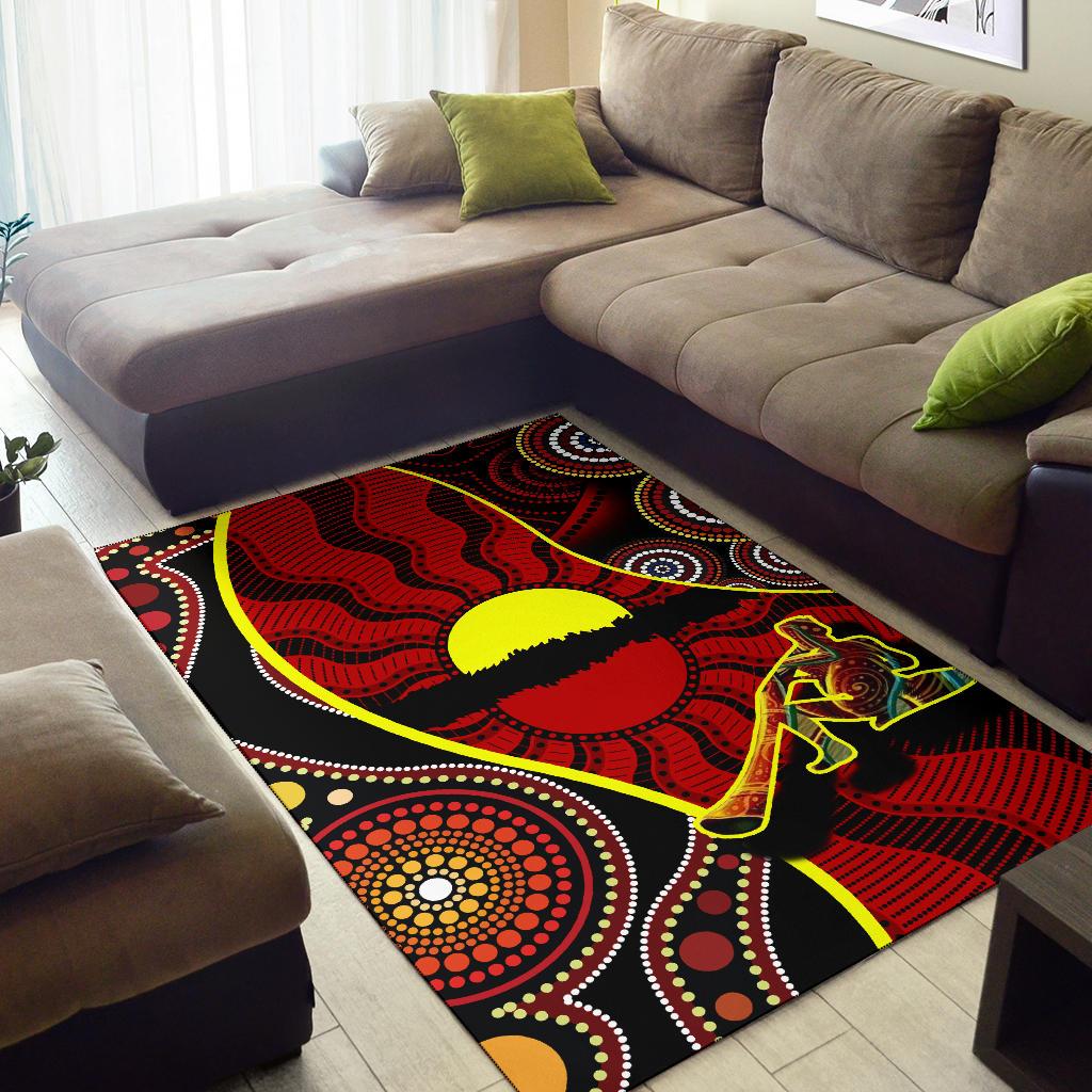 area-rug-australia-aboriginal-dots-with-didgeridoo