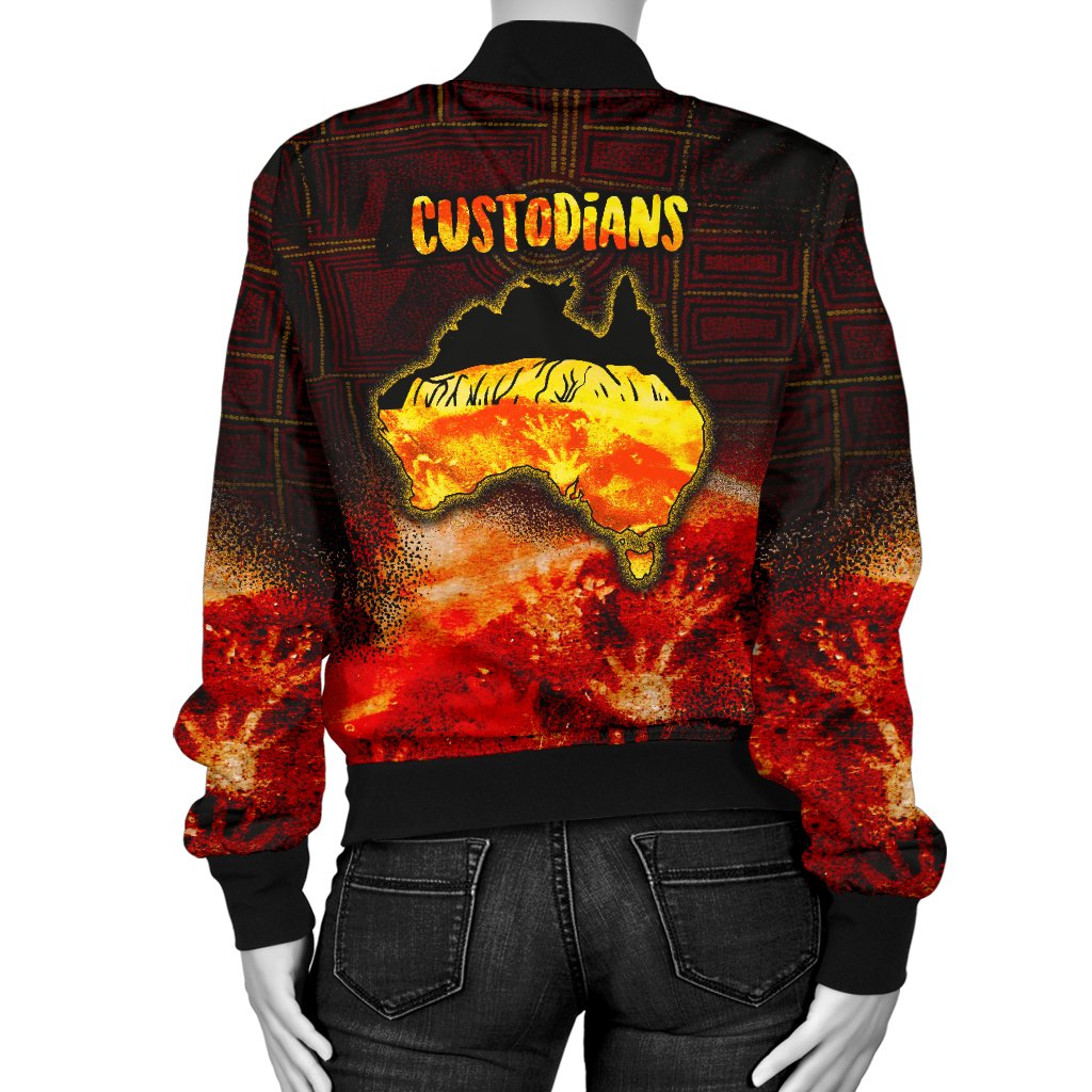 aboriginal-personalised-womens-bomber-jacket-anangu-custodians