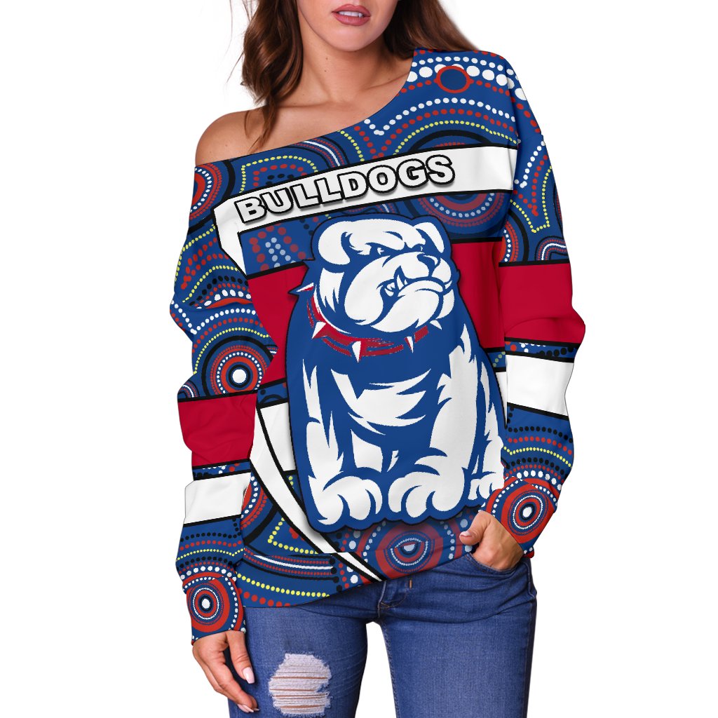 Western Football Bulldogs Off Shoulder Sweater Redamancy Indigenous Australian - Vibe Hoodie