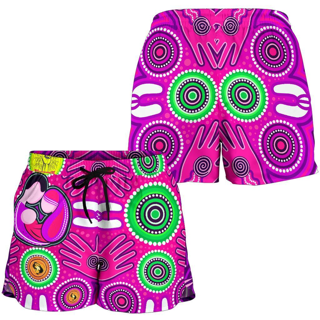 Shorts Women - Aboriginal Family With Dot Painting art - Vibe Hoodie