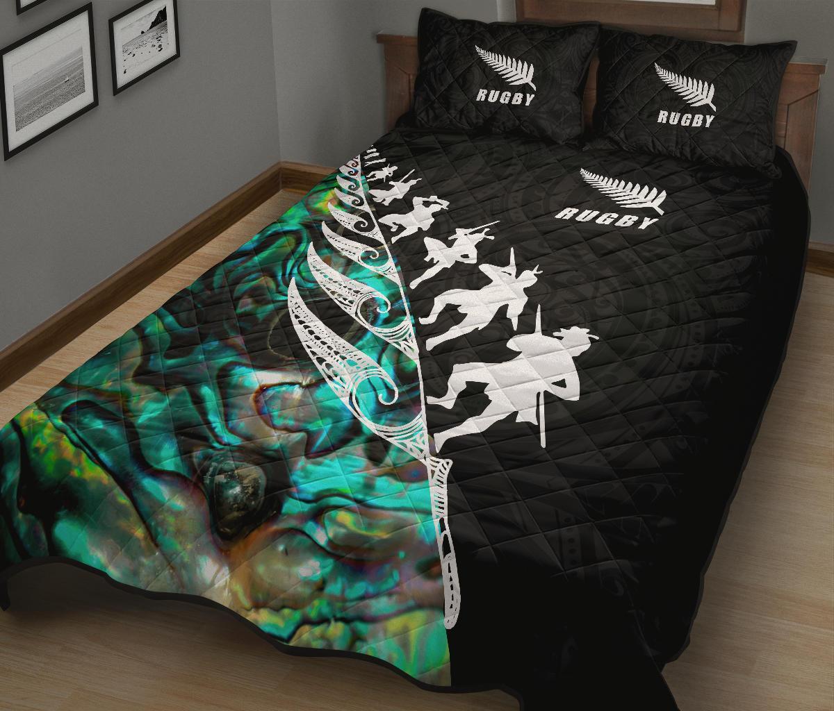 new-zealand-quilt-bed-set-rugby-haka-fern-paua-shell-quilt-and-pillow-cover