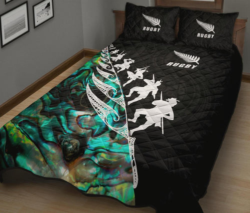 new-zealand-quilt-bed-set-rugby-haka-fern-paua-shell-quilt-and-pillow-cover