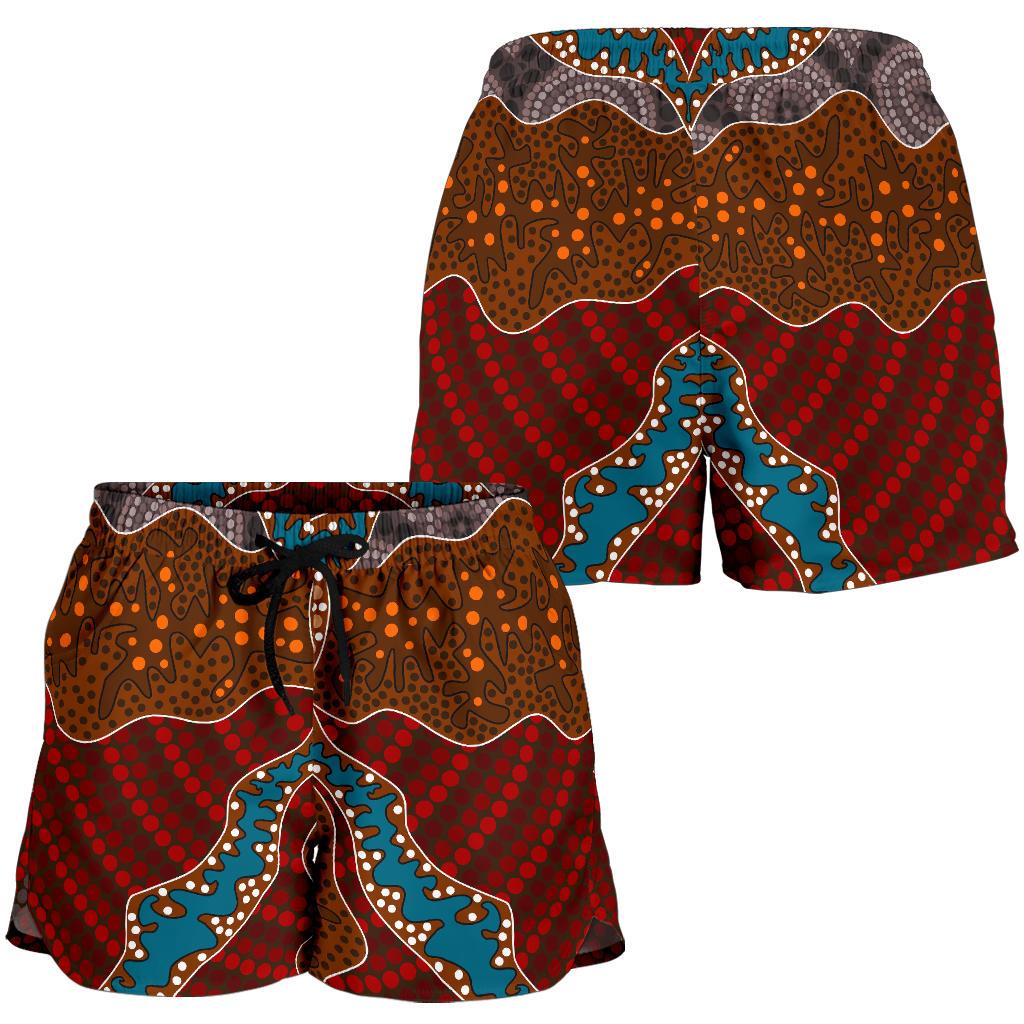 Aboriginal Shorts, Indigenous Dot Painting Short Women 06 - Vibe Hoodie
