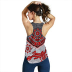 Aboriginal Women's Racerback Tank - Indigenous Boomerang and Lizard Art - Vibe Hoodie