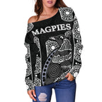 Magpies Off Shoulder Sweater Aboriginal - Vibe Hoodie