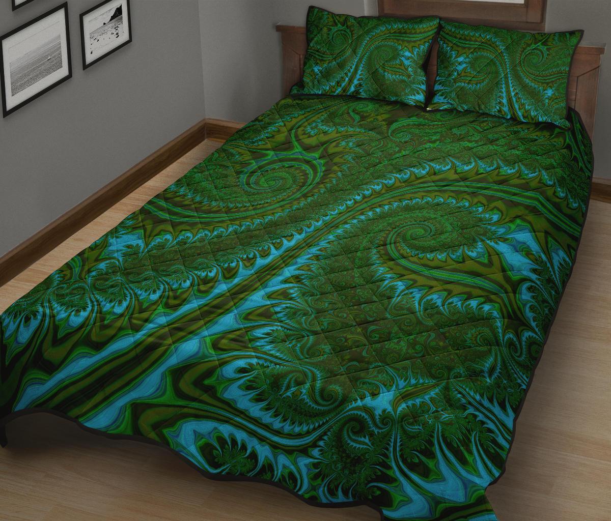 new-zealand-quilt-bed-set-koru-fern-quilt-and-pillow-cover-abstract-style-02