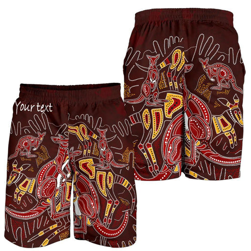 custom-aboriginal-mens-shorts-kangaroo-family-with-hand-art