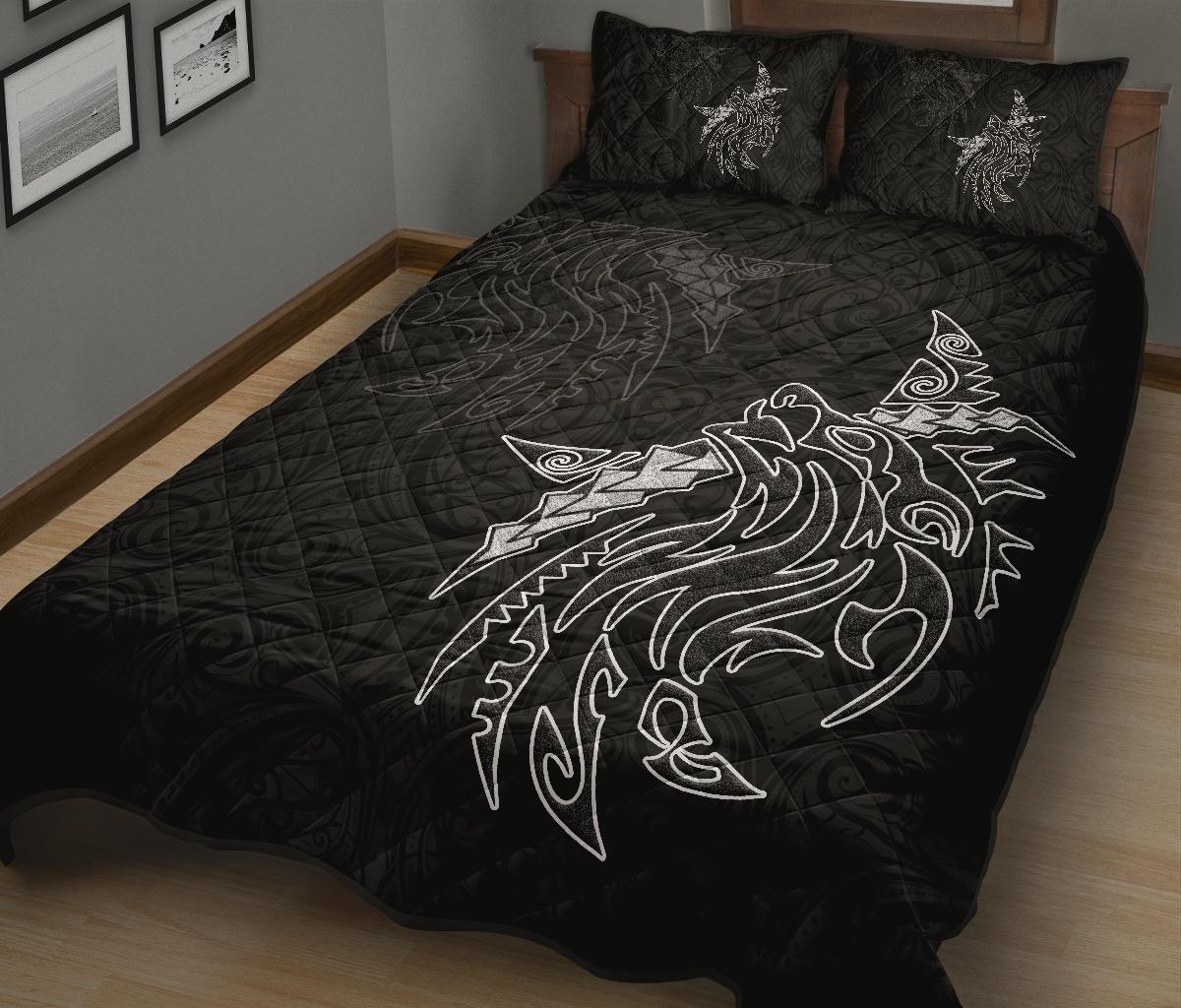 new-zealand-maori-tattoo-wolf-quilt-bed-set