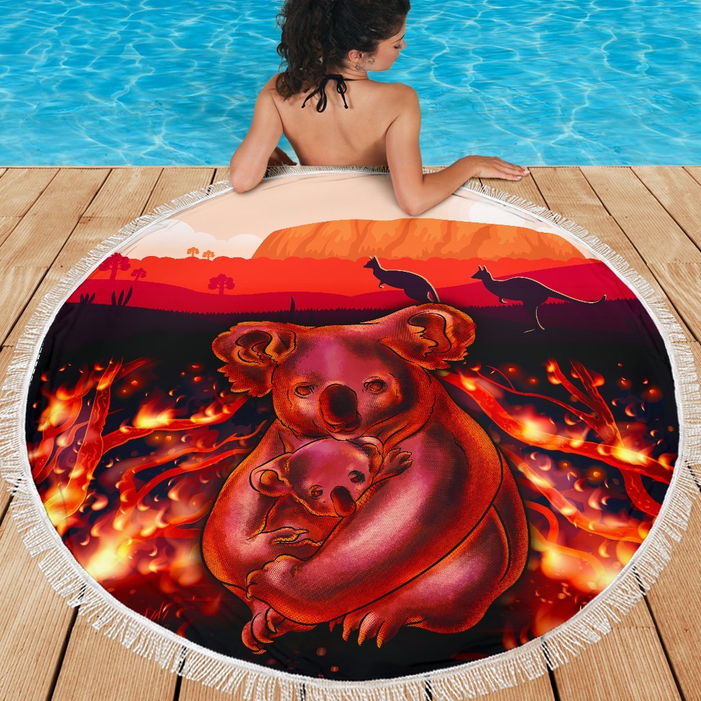 aboriginal-beach-blanket-koala-bushfire-pray-for-australia