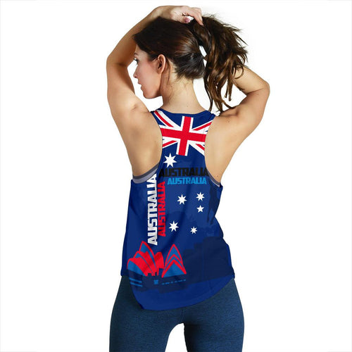 Racerback Tank - Sydney Opera Tank Top Aus Flag - Women - Vibe Hoodie