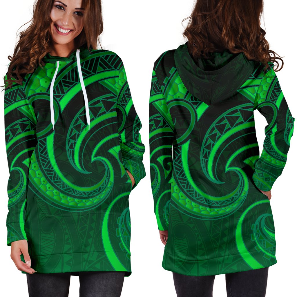 new-zealand-maori-mangopare-women-hoodie-dress-polynesian-green-1