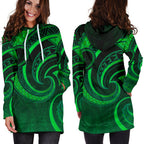 new-zealand-maori-mangopare-women-hoodie-dress-polynesian-green-1