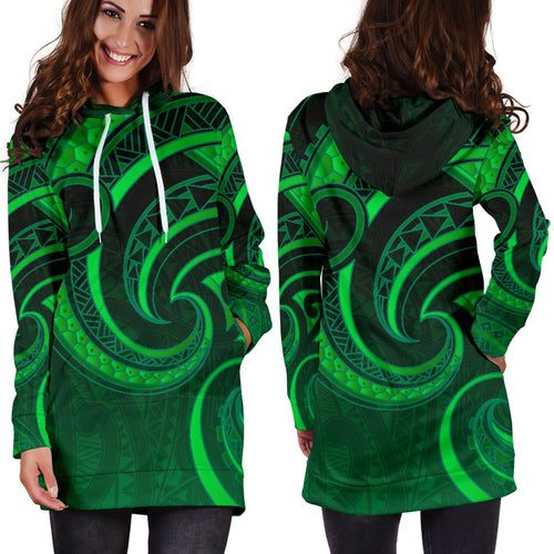 new-zealand-maori-mangopare-women-hoodie-dress-polynesian-green-1