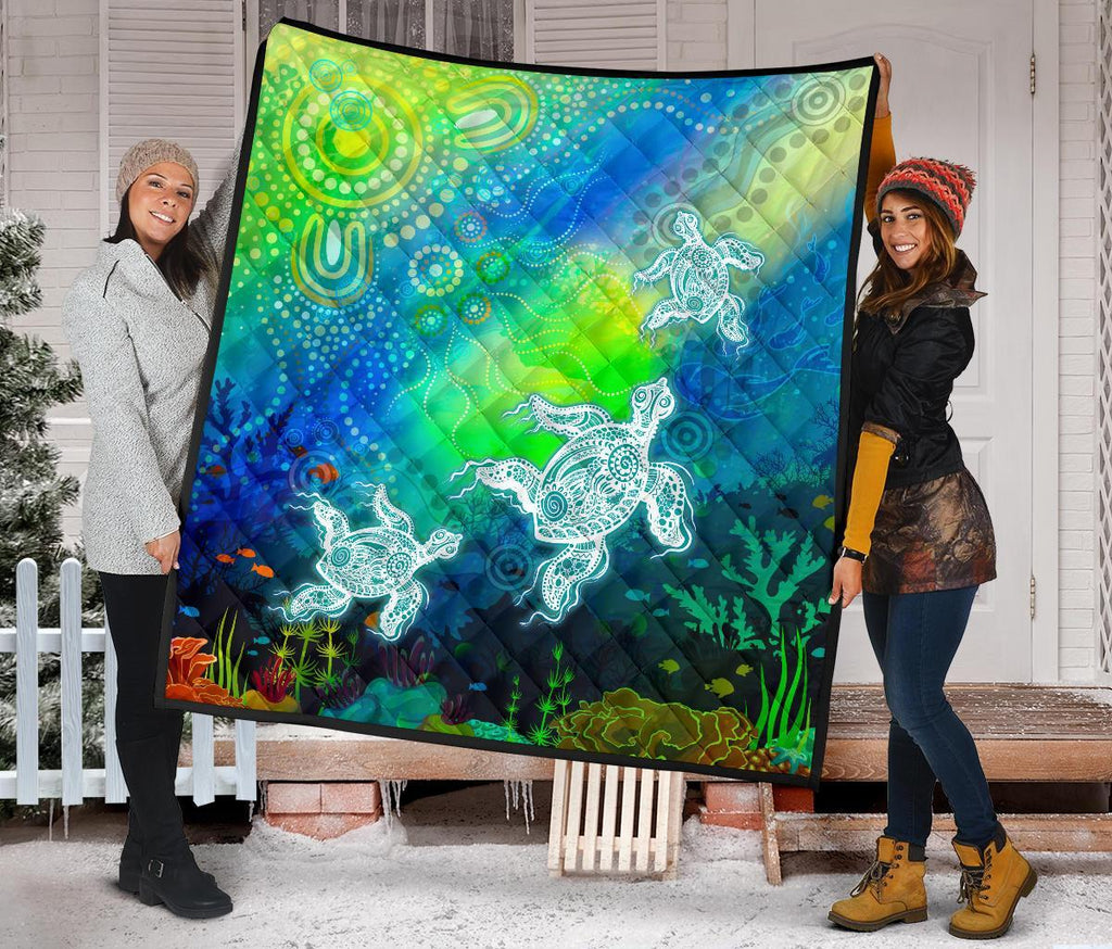 aboriginal-premmium-quilt-indigenous-turtle-ocean-dot-painting-art