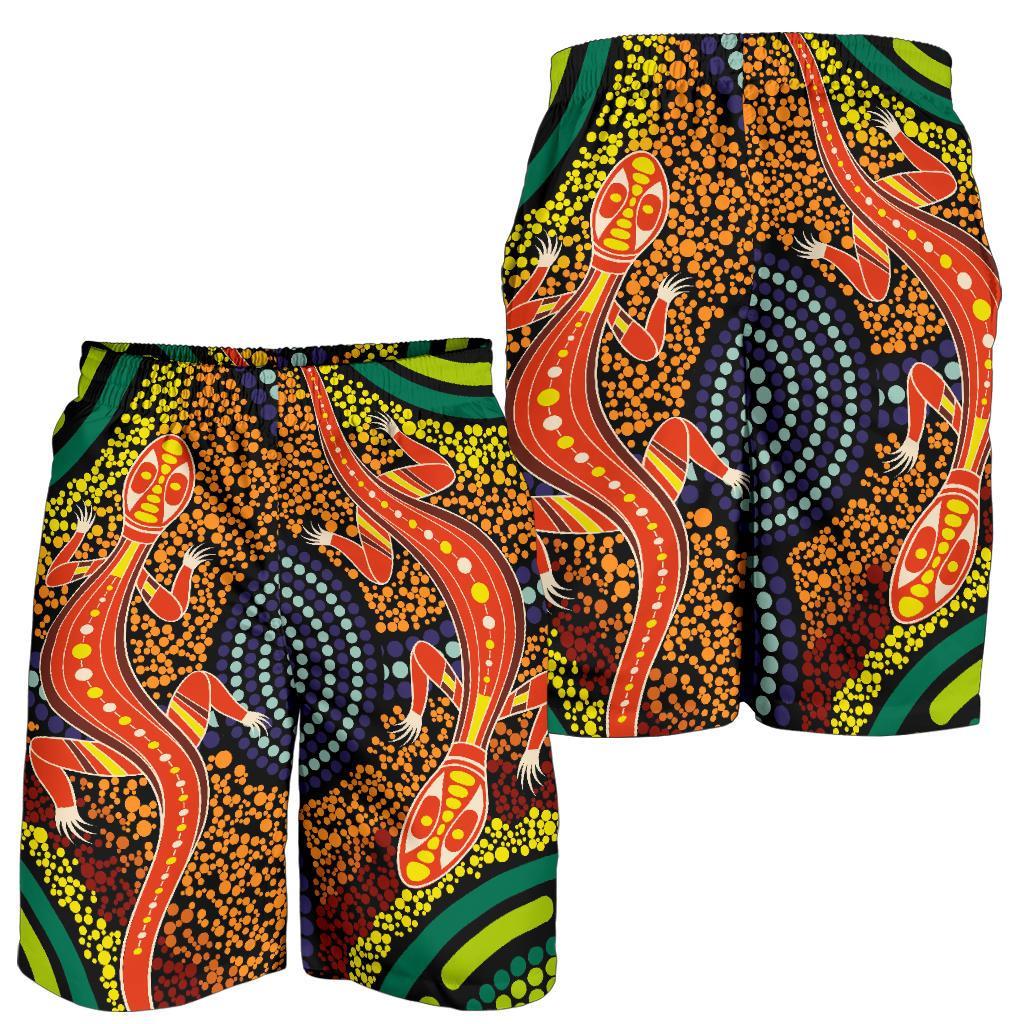 1st-australia-men-shorts-aboriginal-two-lizards-dot-painting-circle