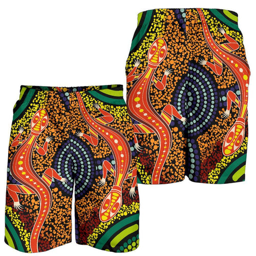 1st-australia-men-shorts-aboriginal-two-lizards-dot-painting-circle