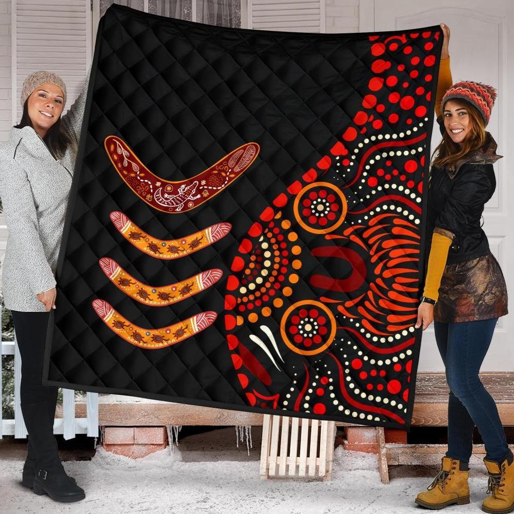 aboriginal-premium-quilt-aboriginal-boomerangs-with-dot-painting-pattern