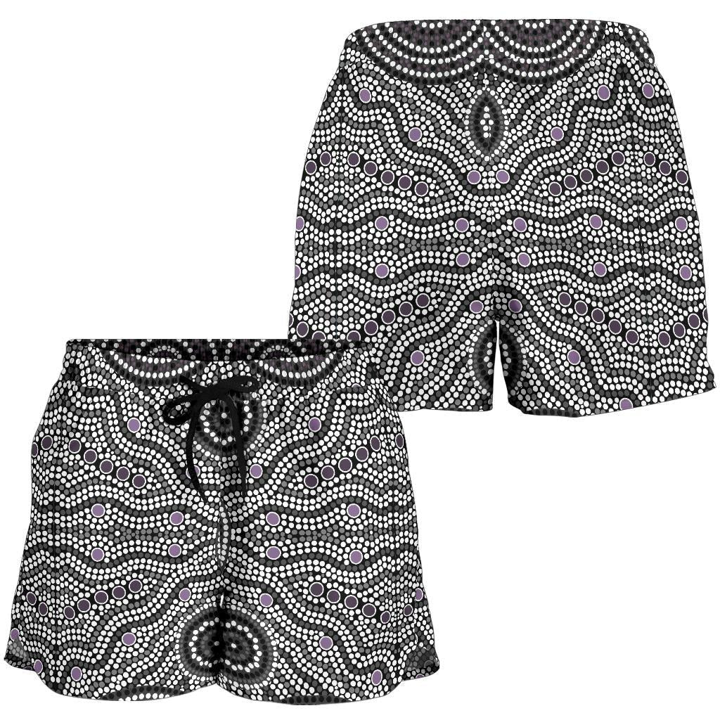 Aboriginal Shorts, Indigenous Dot Painting Short Women 04 - Vibe Hoodie