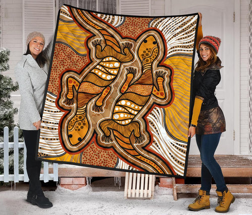 aboriginal-premium-quilt-indigenous-two-lizard-vintage-stye