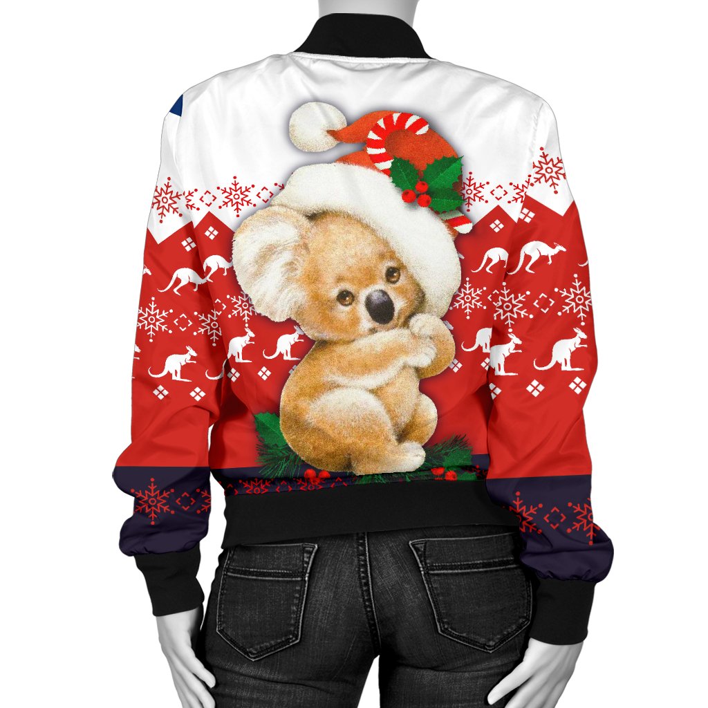 christmas-bomber-jacket-koala-jacket-kangaroo-symbol-snowflakes-women