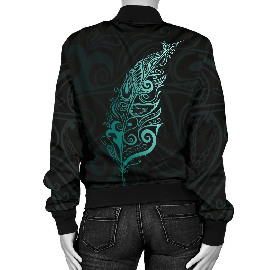light-silver-fern-new-zealand-women-bomber-jacket-turquoise