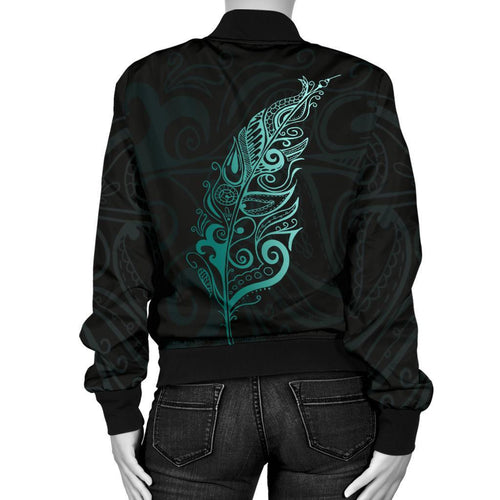 light-silver-fern-new-zealand-women-bomber-jacket-turquoise