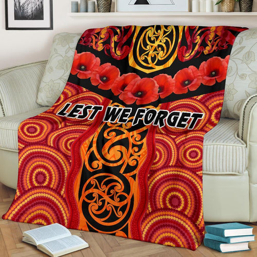 anzac-lest-we-forget-poppy-premium-blanket-new-zealand-maori-silver-fern-australia-aboriginal