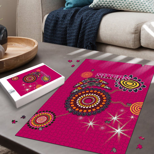 sydney-premium-wood-jigsaw-puzzle-sixers-indigenous-magenta