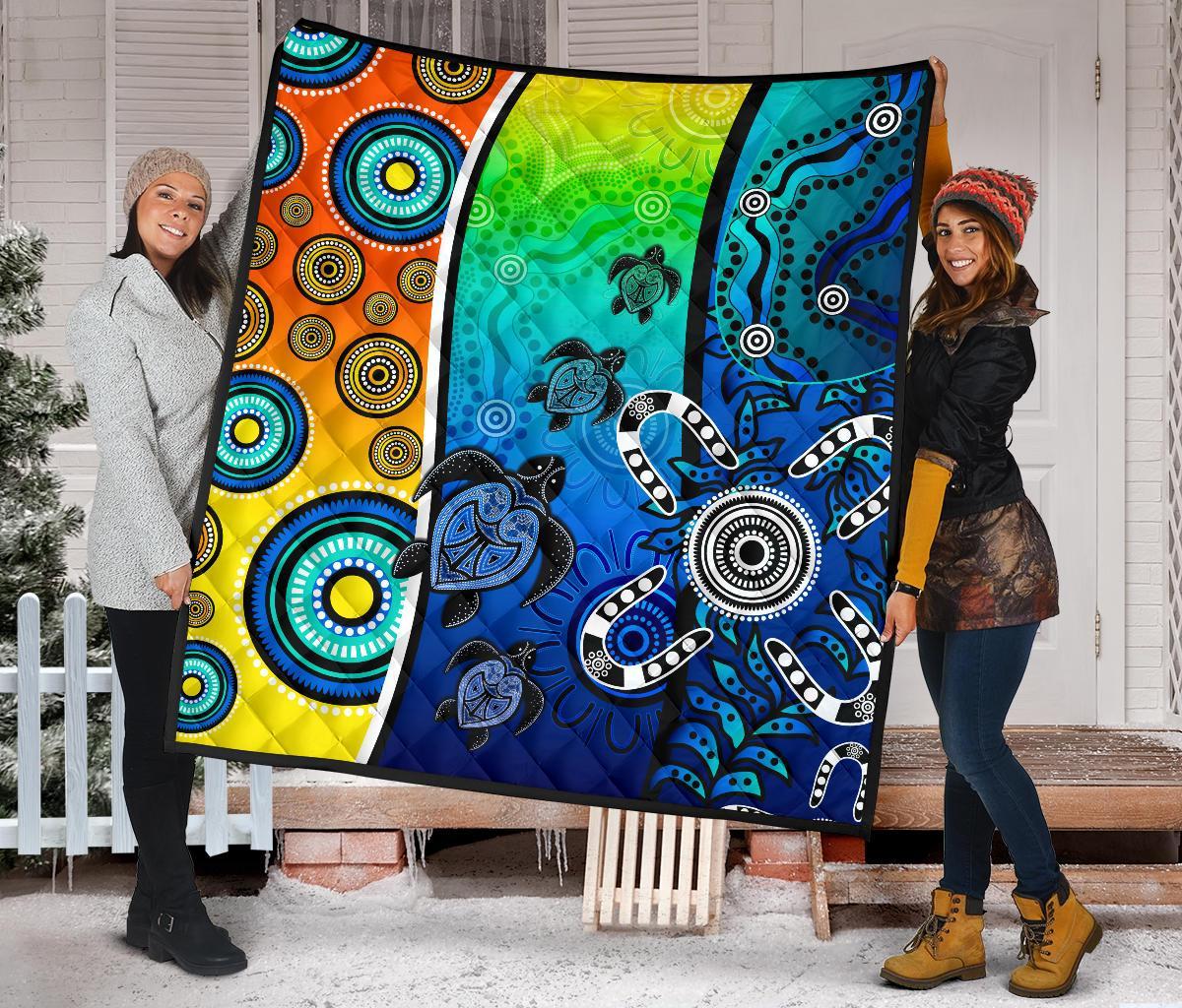 aboriginal-premium-quilt-indigenous-turtle-dot-painting-art
