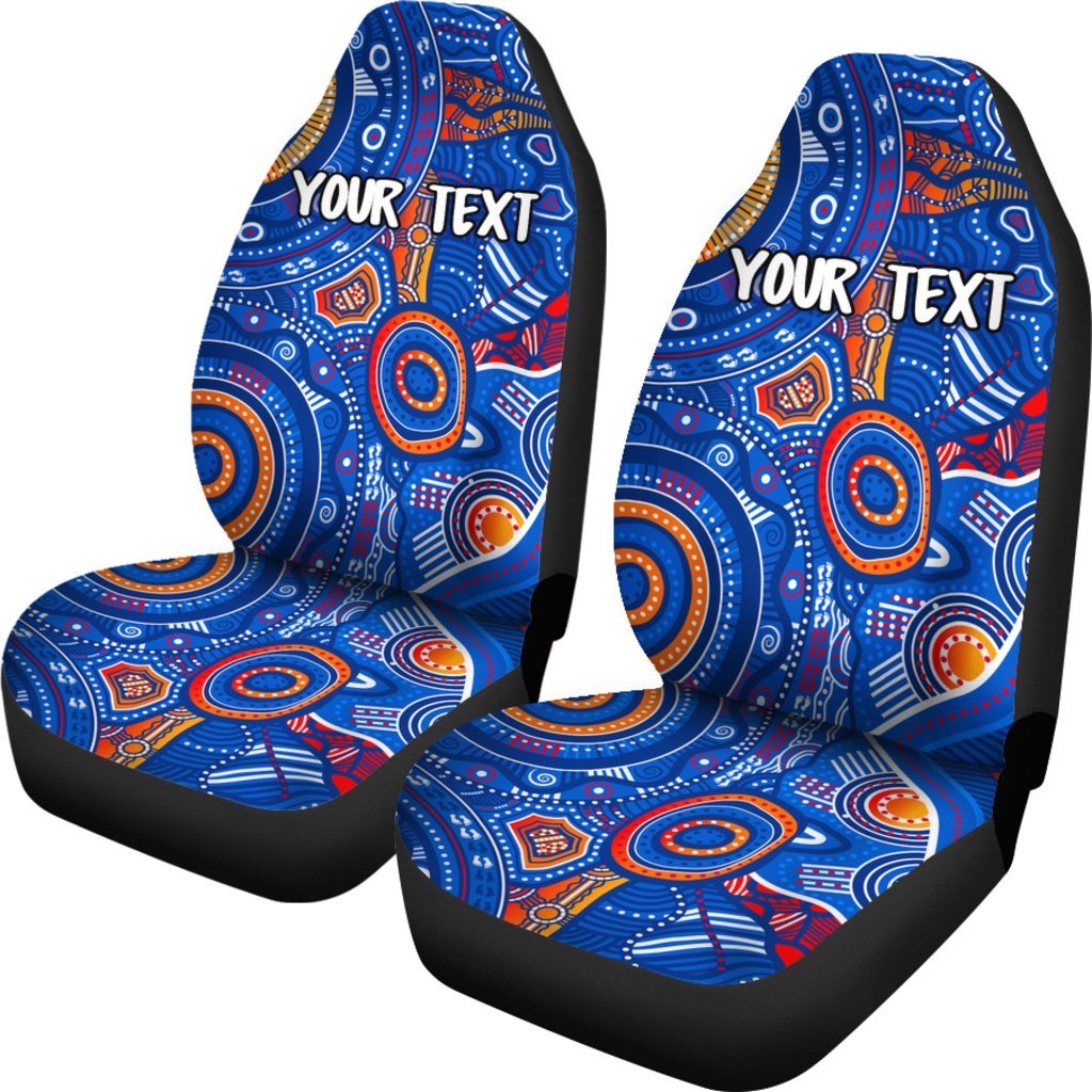 custom-text-aboriginal-car-seat-cover-indigenous-footprint-patterns-blue-color