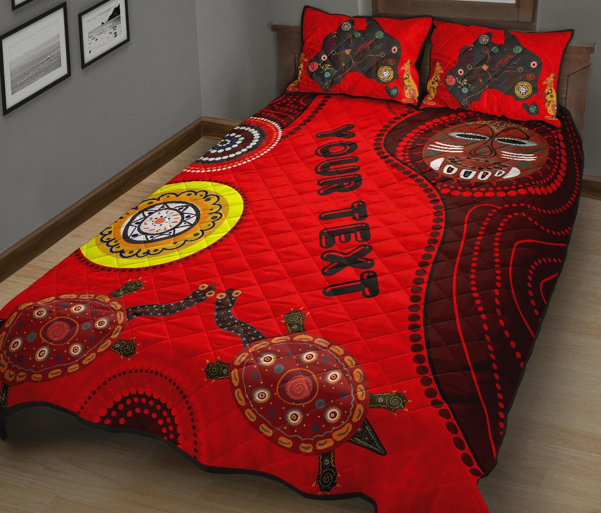 custom-text-1saustralia-quilt-cover-set-aboriginal-dot-patterns-turtle