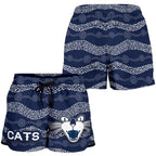Geelong Women Shorts Cats Indigenous - Navy - Vibe Hoodie