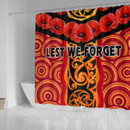 anzac-lest-we-forget-poppy-shower-curtain-new-zealand-maori-silver-fern-australia-aboriginal