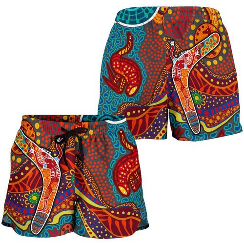 Aboriginal Women's Shorts - Indigenous Boomerang - Vibe Hoodie